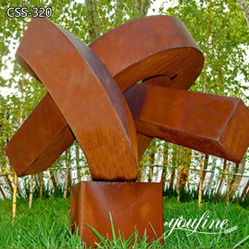 Abstract Landscape Rusty Metal Yard Sculpture for Sale