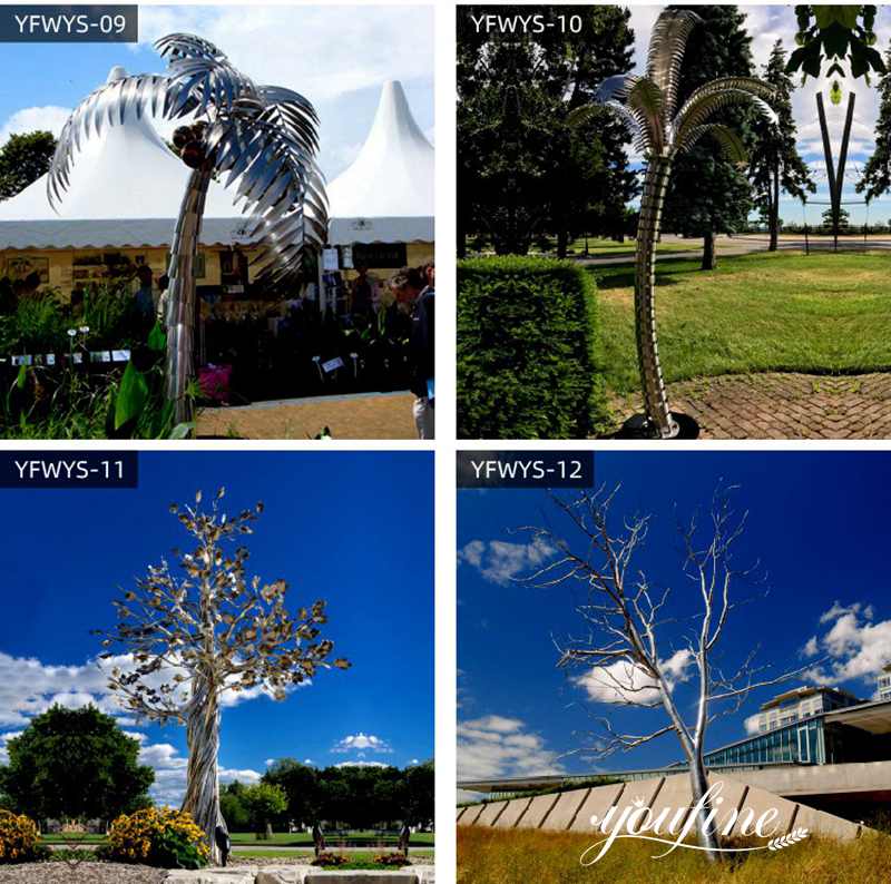 Abstract Large Metal Tree Sculpture Outdoor Garden Decor