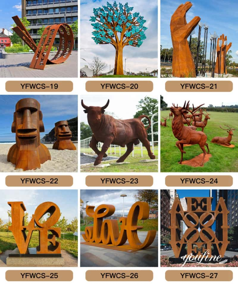 Outdoor Large Landscape Corten Steel Rabbit Statue Decor for Sale CSS-396 - Abstract Corten Sculpture - 5