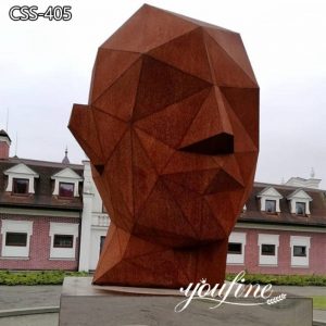 Huge Geometric Metal Head Statue Outdoor Decor from Factory Supply CSS-405