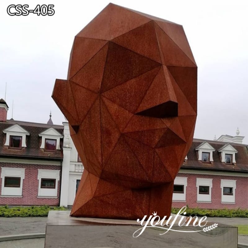 Huge Geometric Metal Head Statue Outdoor Decor from Factory Supply CSS-405