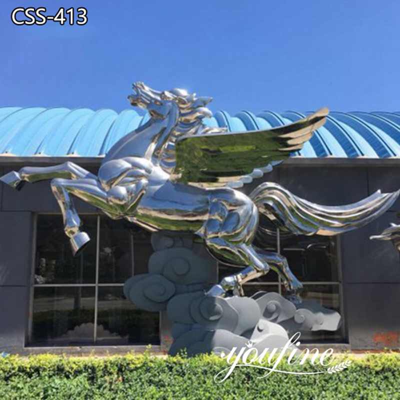 Large Metal Flying Horse Sculpture Plaza Decor Decor for Sale