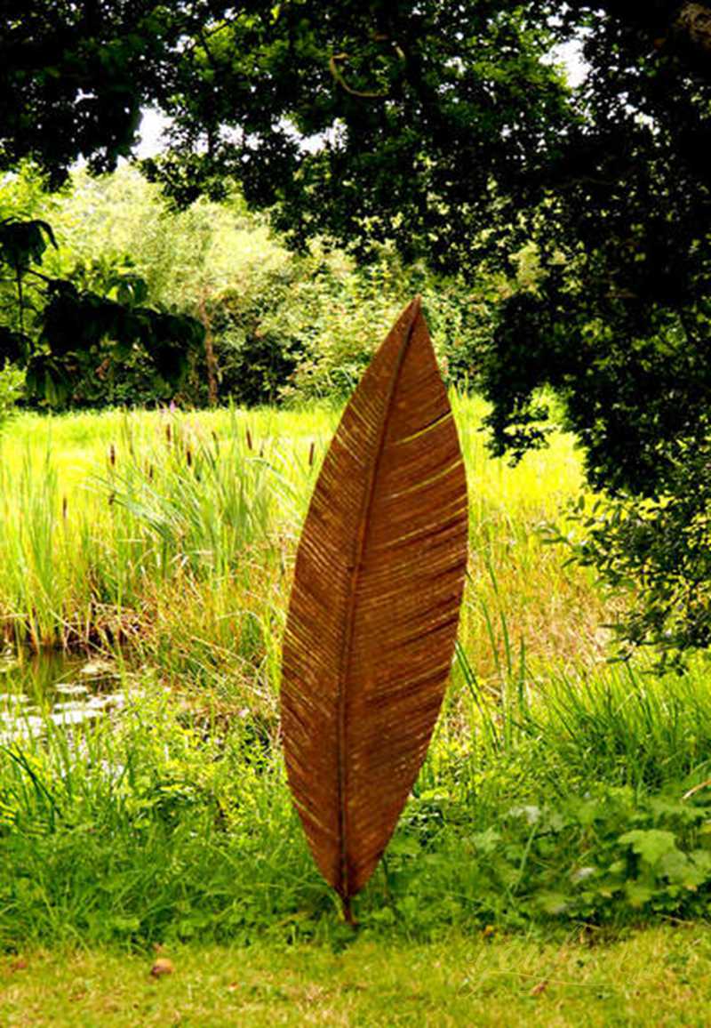 Large Outdoor Metal Leaf Sculpture for Lawn Decor for Sale CSS-403 - Abstract Corten Sculpture - 4