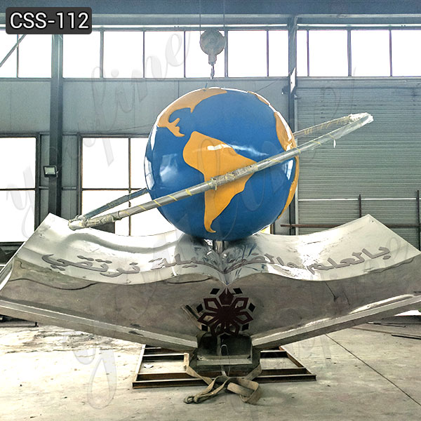 Large Outdoor Stainless Steel Globe Sculpture from Factory Supply CSS-112