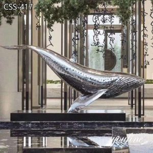 Large Stainless Steel Dolphin Sculpture for Hotel Lobby on Sale CSS-417