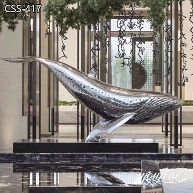 Large Stainless Steel Dolphin Sculpture for Hotel Lobby on Sale