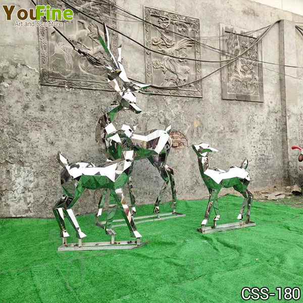 Life Size Metal Deer Group Sculptures Garden Decor for Sale