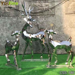 Life Size Metal Deer Group Sculptures Garden Decor for Sale CSS-180