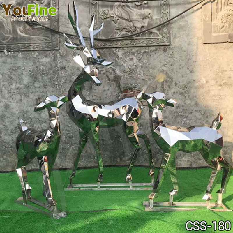 Metal Deer Group Sculptures Garden Decor for Sale