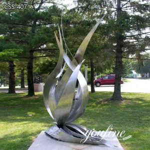 Matt Finish Metal Flower Sculptures for Garden for Sale CSS-407