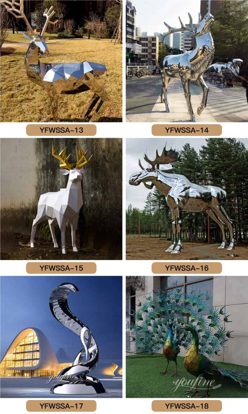 Metal deer sculpture