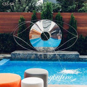 Mirror Outdoor Metal Sculpture Fountain Pool Decor for Sale CSS-64