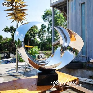 Mirror Polished Abstract Stainless Steel Sculpture Decor for Sale CSS-404