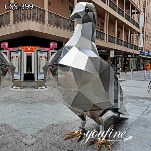 Modern Geometric Stainless Steel Pigeon Statue Decor for Sale CSS-399