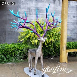 Modern High Polished Abstract Metal Deer Sculpture Decor for Sale CSS-101