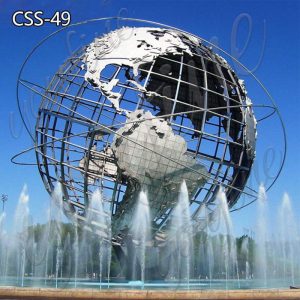 Modern Large Metal Globe Sculpture Water Decoration for Sale CSS-49