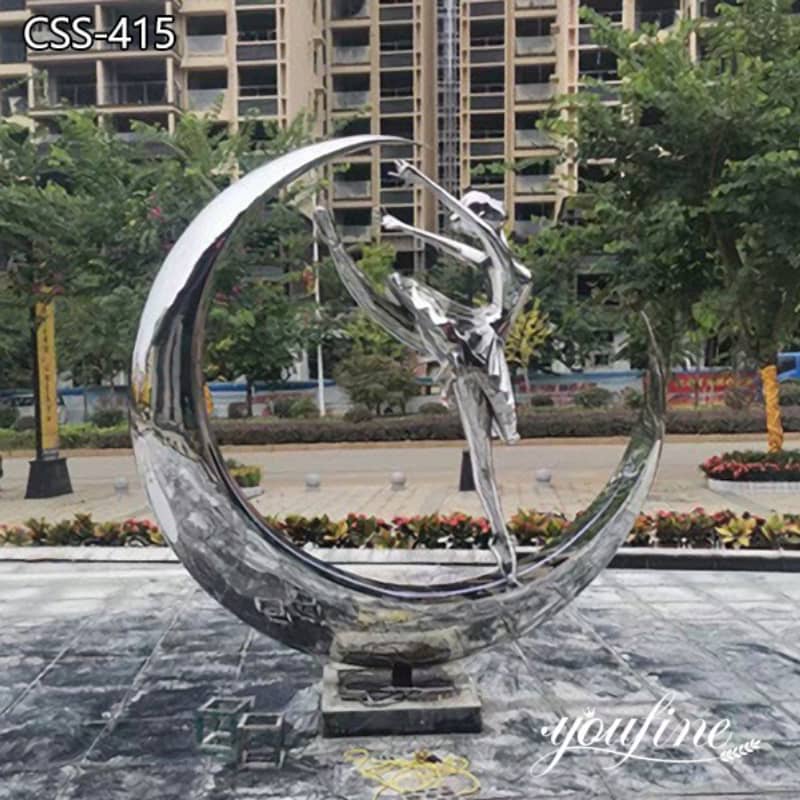 Modern Polished Stainless Steel Sculpture Manufacturer CSS-415