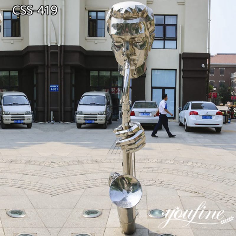 Outdoor Modern Metal Saxophone Player Sculpture Decor for Sale CSS-419