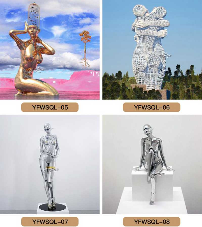 Stainless steel figure sculpture