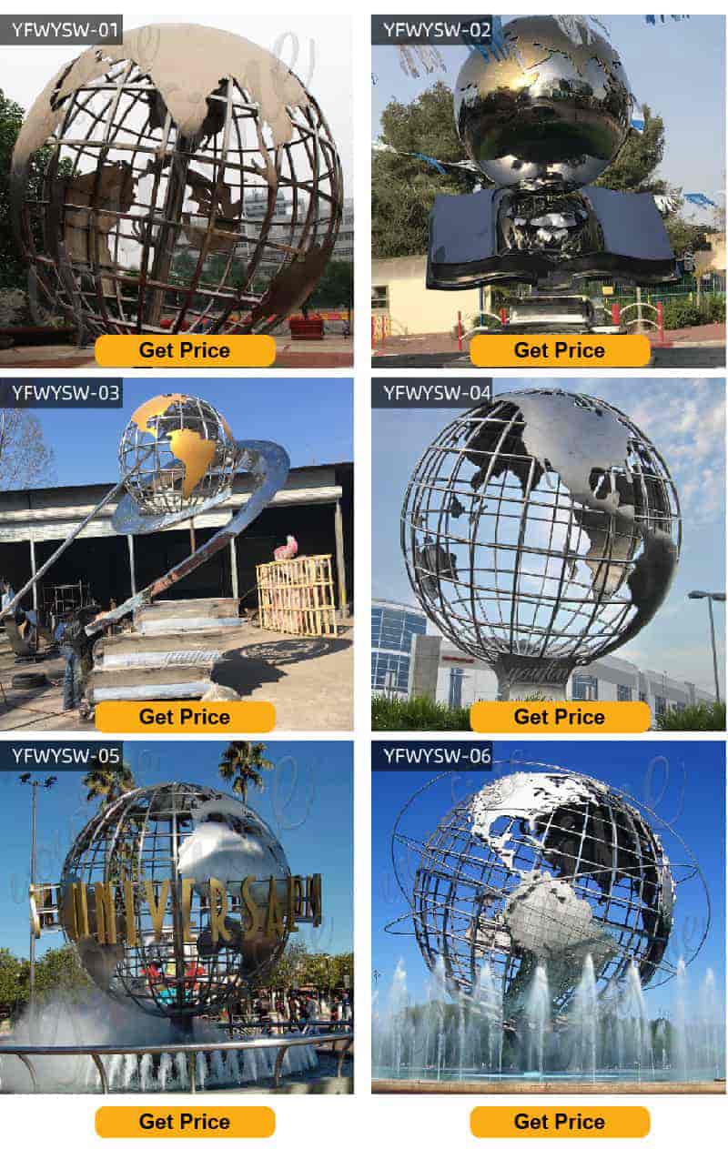 Outdoor Stainless Steel Globe Sculpture from Factory Supply CSS-112 - Center Square - 5