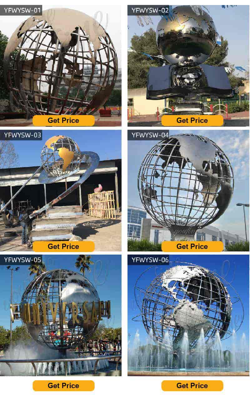 Stainless steel globe sculpture