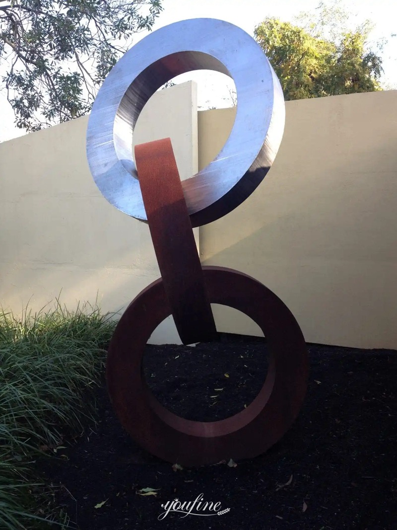 corten steel ring statue - YouFine Sculpture