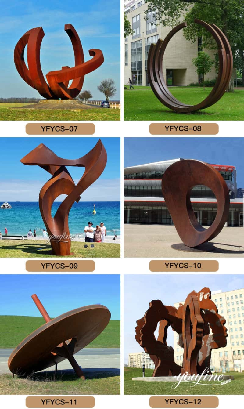 Huge Geometric Metal Head Statue Outdoor Decor from Factory Supply CSS-405 - Abstract Corten Sculpture - 4