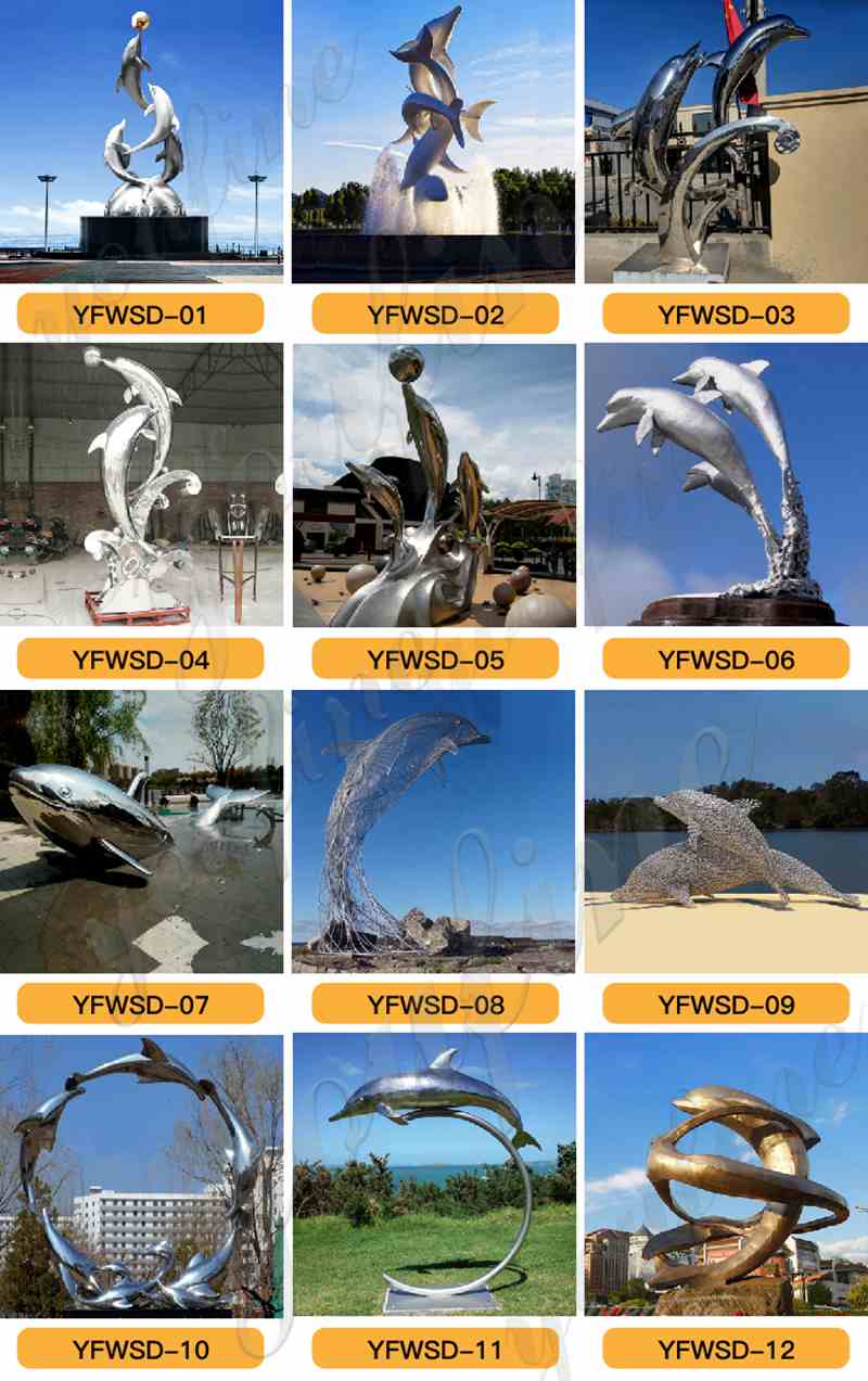 Ocean Theme Stainless steel dolphin sculpture for Sale CSS-135 - Application Place/Placement - 3
