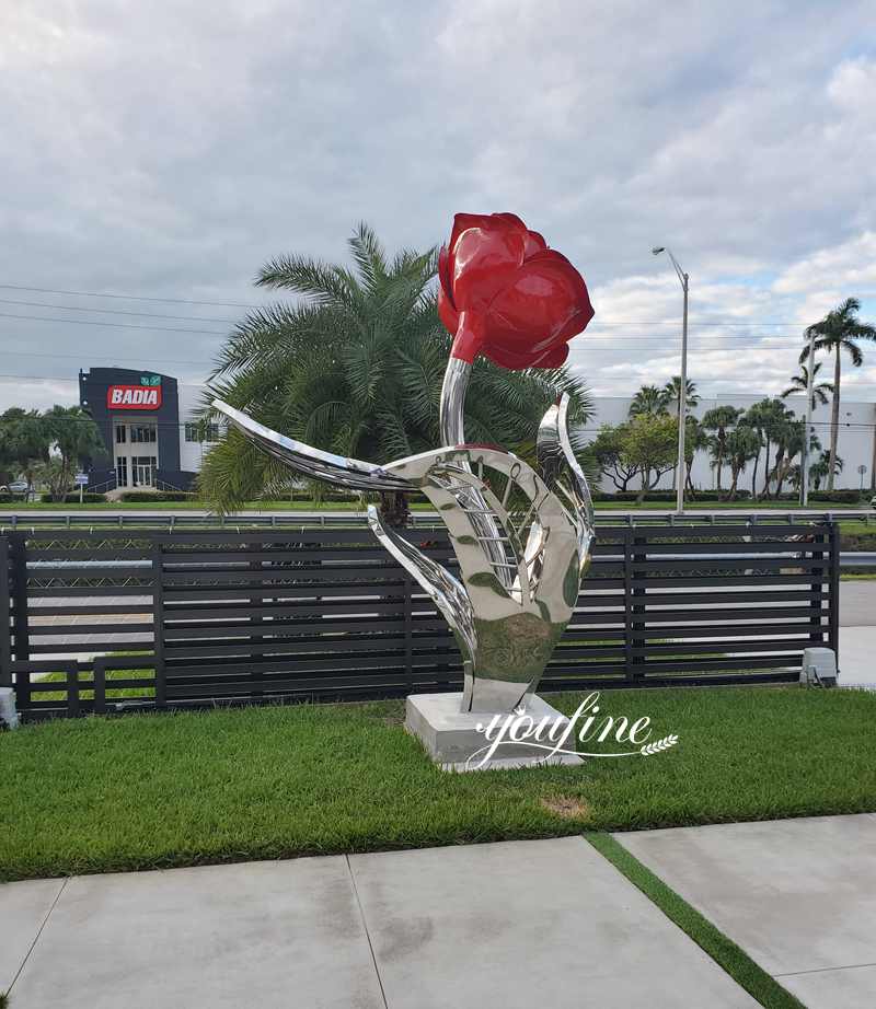 large metal flower sculpture