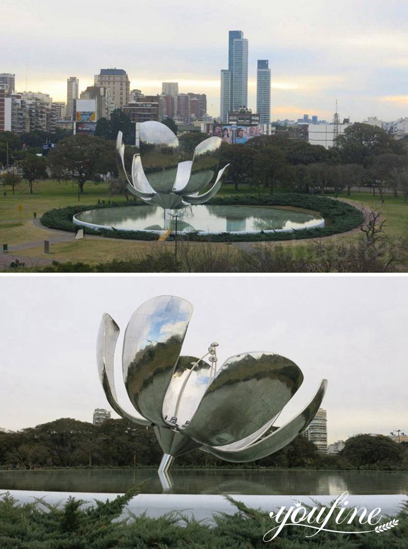 large metal flower sculpture