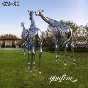 Modern Large Metal Giraffe Sculptures Lawn Decor for Sale CSS-402