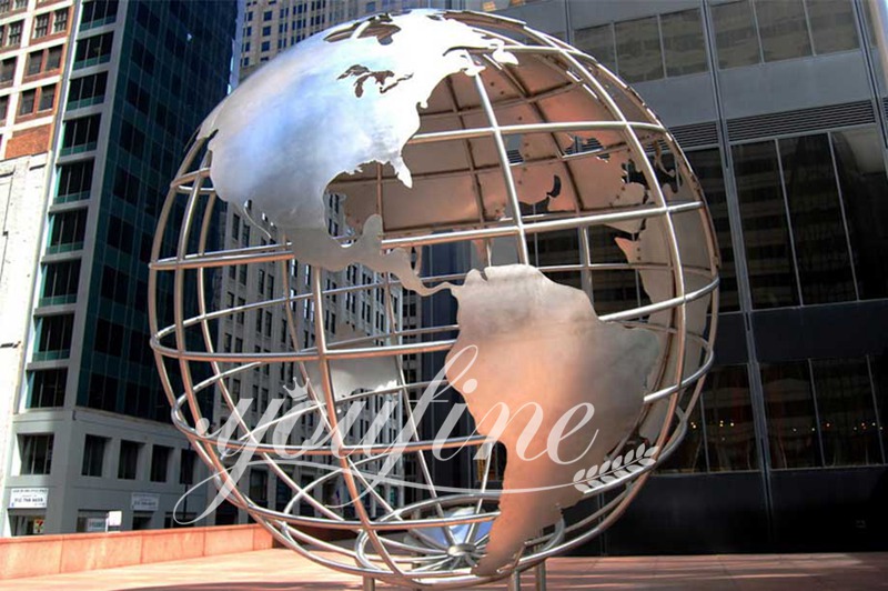 Modern Large Metal Globe Sculpture Water Decoration for Sale CSS-49 - Abstract Water Sculpture - 2