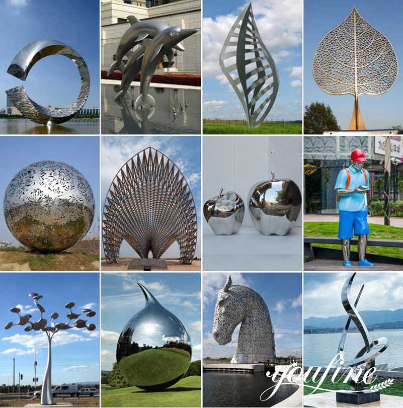 large metal sculpture garden