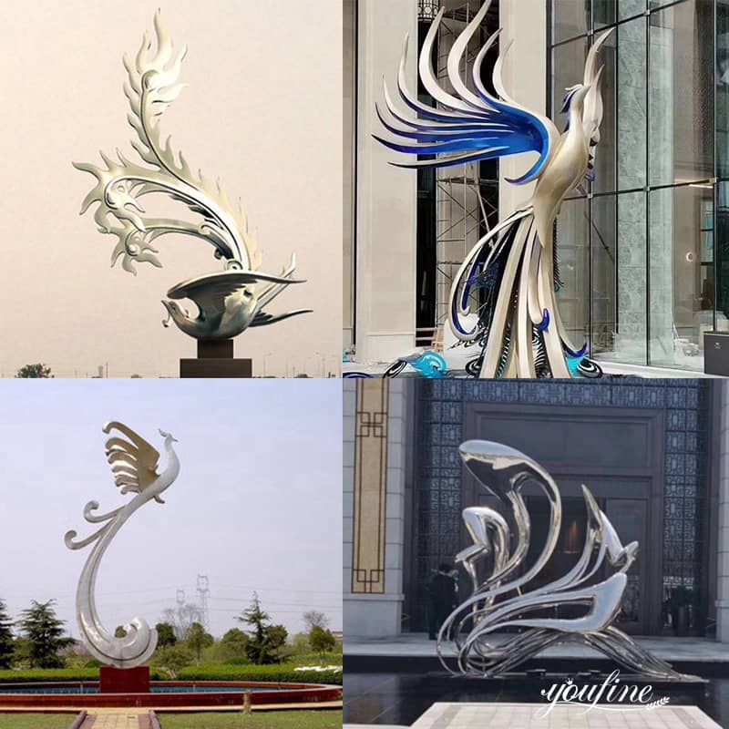 Modern Metal Phoenix Sculpture for Water Feature for Sale CSS-132 - Garden Metal Sculpture - 3