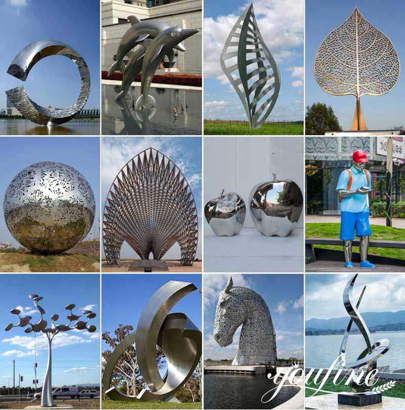 Outdoor Garden Large Metal Dandelion Sculpture for Sale CSS-196 - Square Sculpture - 3 large stainless steel outdoor sculpture