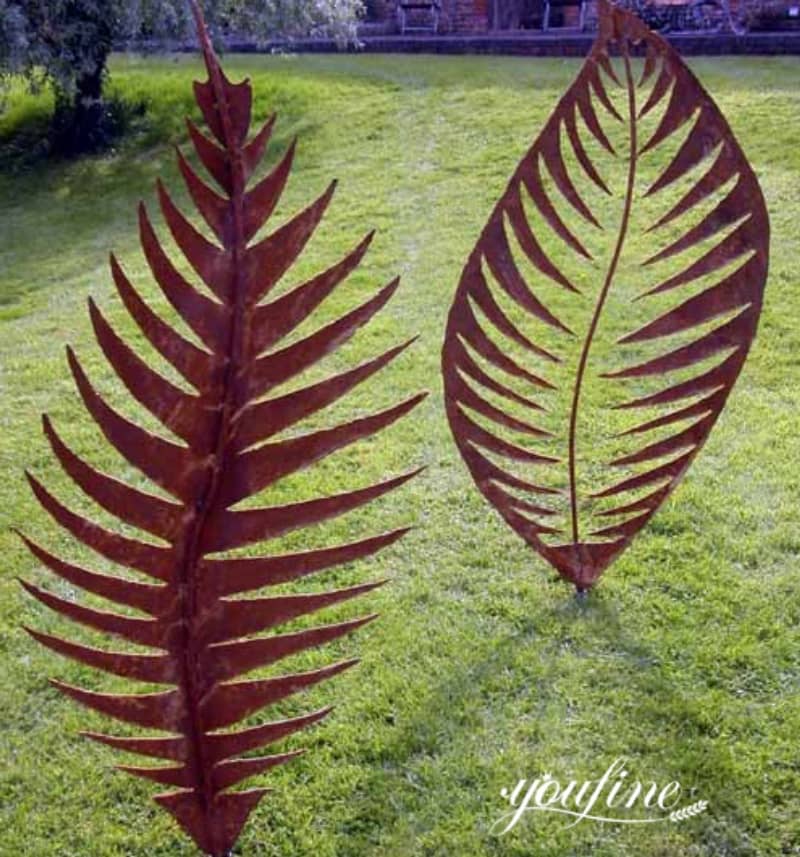 Large Outdoor Metal Leaf Sculpture for Lawn Decor for Sale CSS-403 - Abstract Corten Sculpture - 2