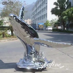 Large Stainless Steel Dolphin Sculpture Square Decor for Sale CSS-406