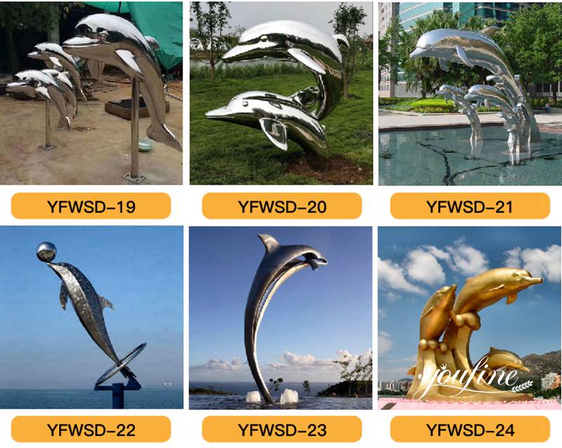 metal dolphin sculptures for sale