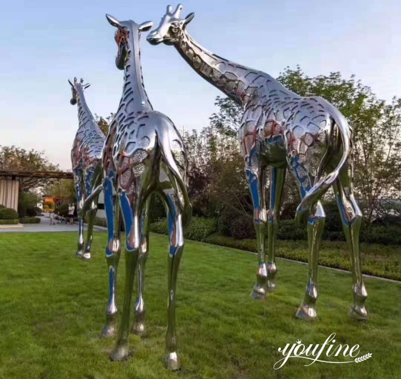 Modern Large Metal Giraffe Sculptures Lawn Decor for Sale CSS-402 - Center Square - 2