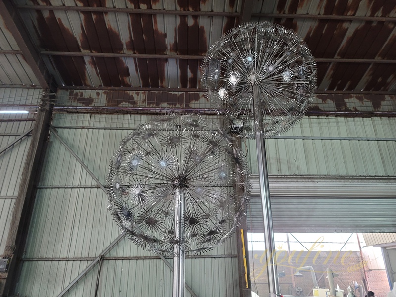 stainless steel dandelion sculpture in youfine factory