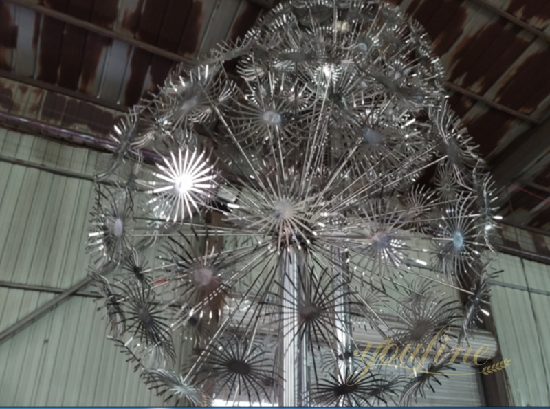 stainless steel dandelion sculpture in  factory