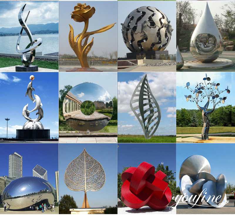 stainless steel flower sculpture