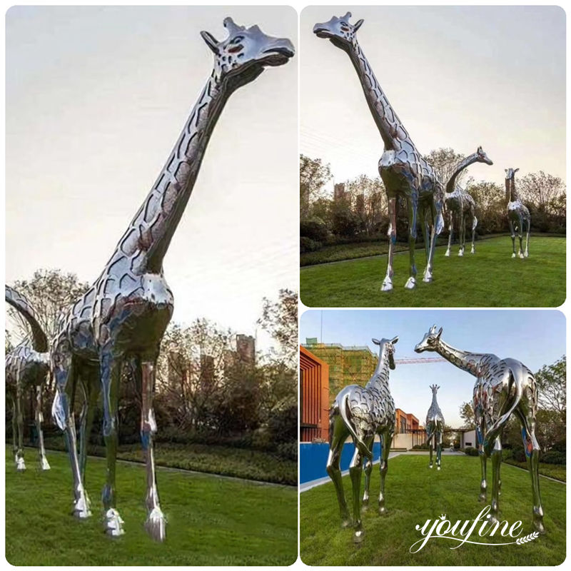 Modern Large Metal Giraffe Sculptures Lawn Decor for Sale CSS-402 - Center Square - 1