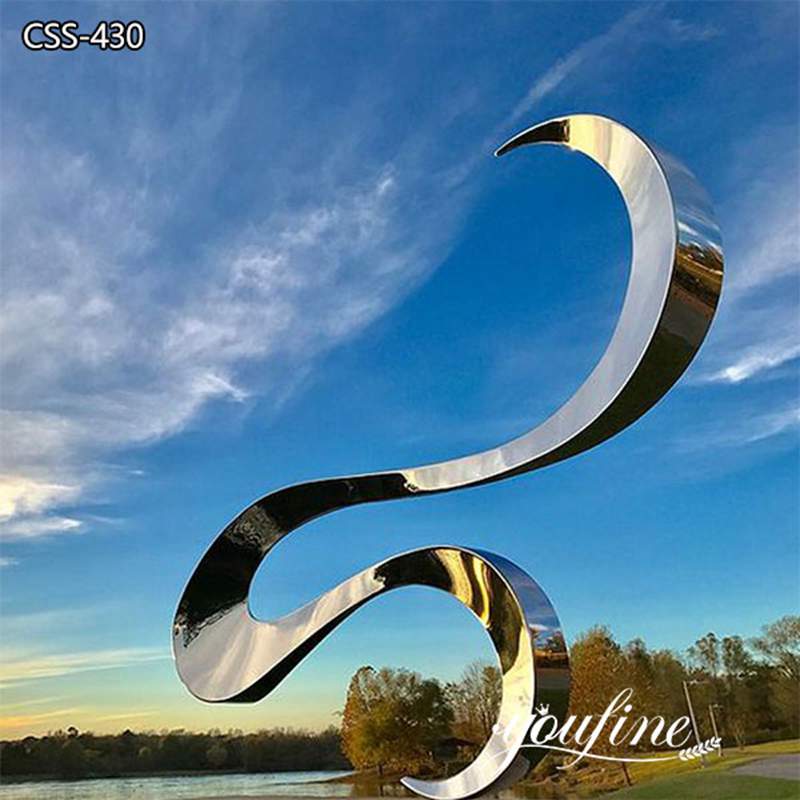 Modern High Polished Abstract Metal Garden Sculpture for Sale CSS-430 - Square Sculpture - 1 Abstract Metal Garden Sculptures
