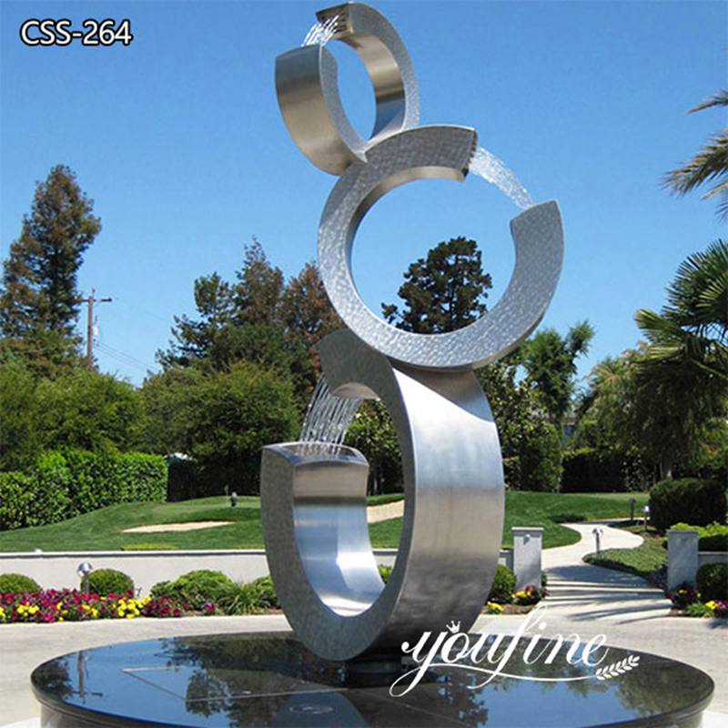 Hotel Garden Metal Water Feature Fountains Stainless Steel Sculpture Factory