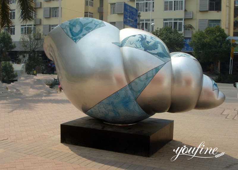 Large Conch Outdoor Metal Sculpture Seaside Decor