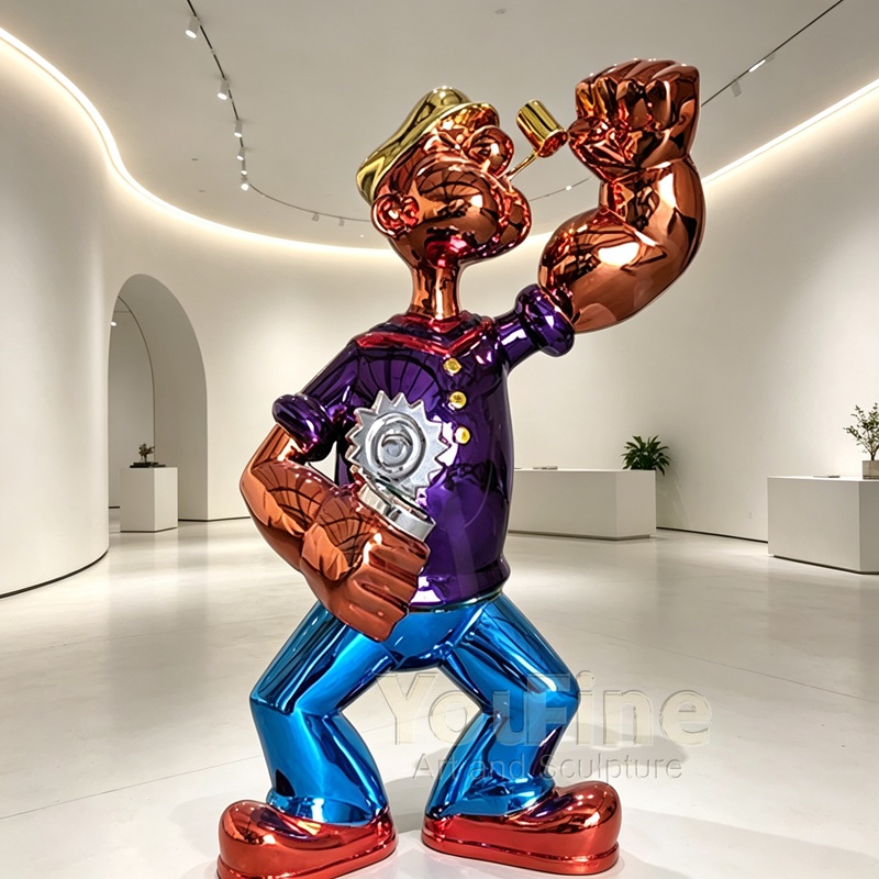 Large Size Stainless Steel Popeye Sculpture for Sale CSS-87 Large Size Stainless Steel Popeye Sculpture for Sale CSS-87