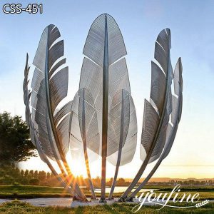 Large Stainless Steel Feather Sculpture Outdoor Decor for Sale CSS-451