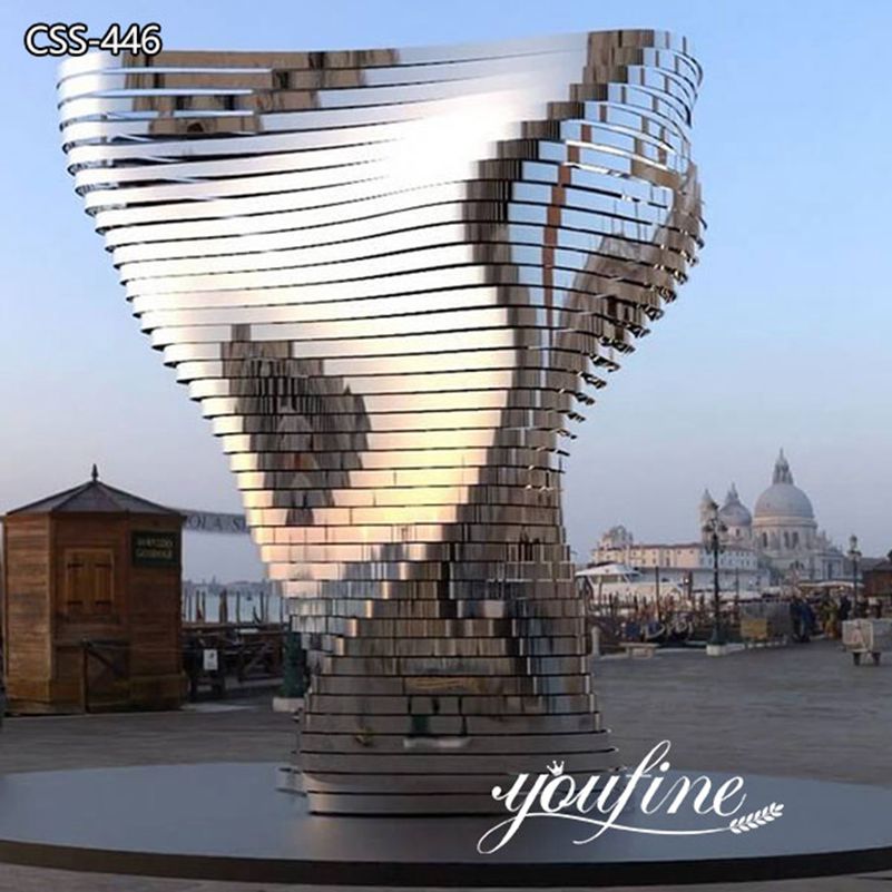 Large Stainless Steel Outdoor Sculpture Square Decor for Sale