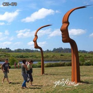 Modern Abstract Rusty Metal Garden Sculpture for Sale CSS-470